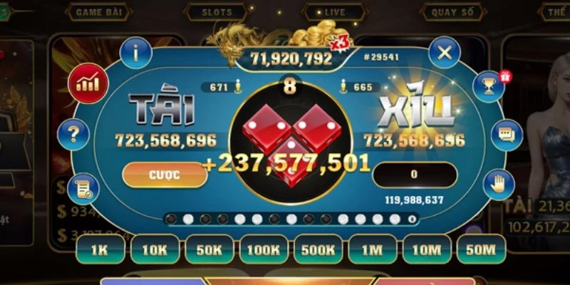 Các cửa cược phổ biến tại live tài xỉu 789win